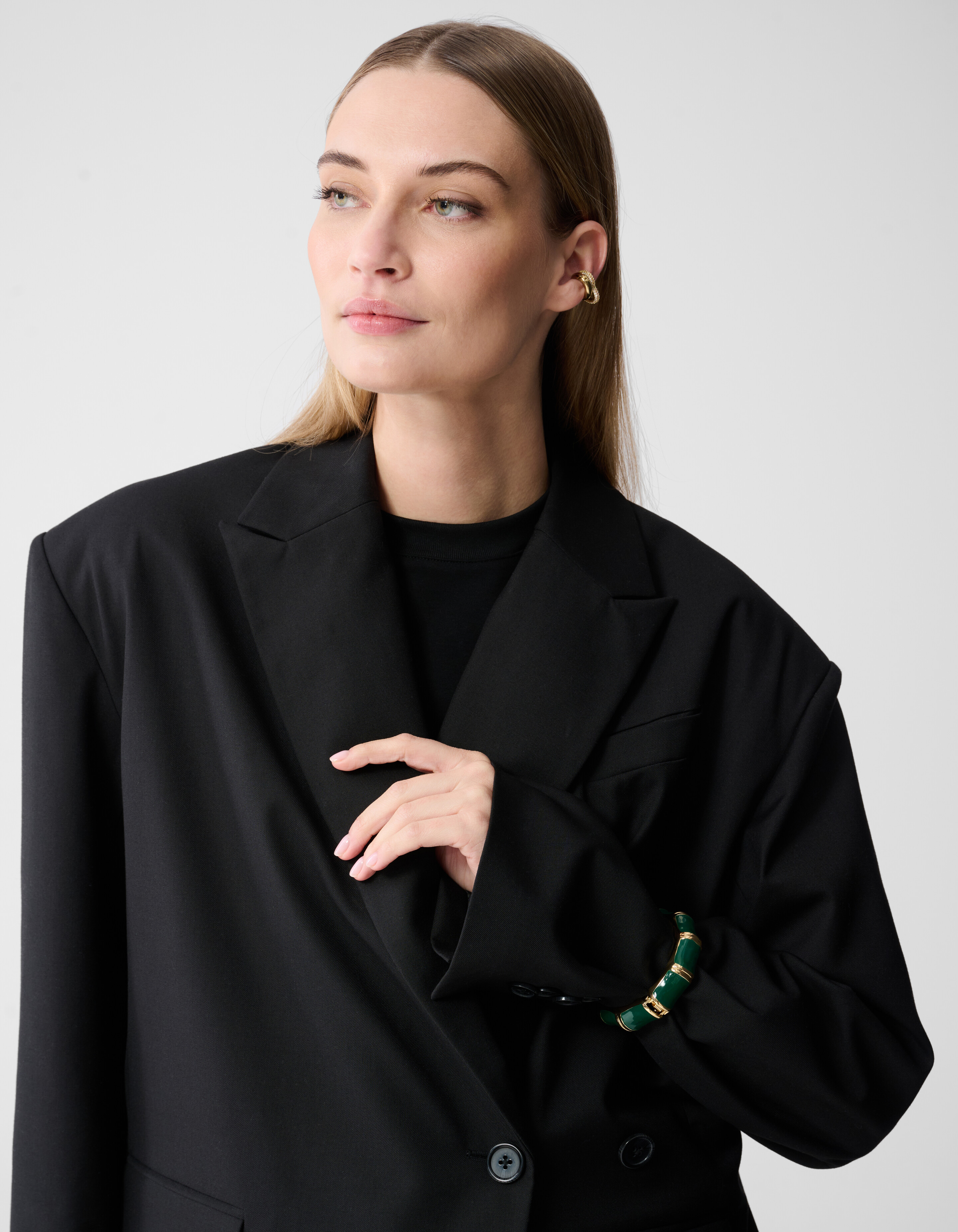 Striped Bangle Donkergroen/Goud SHOEBY ACCESSOIRES