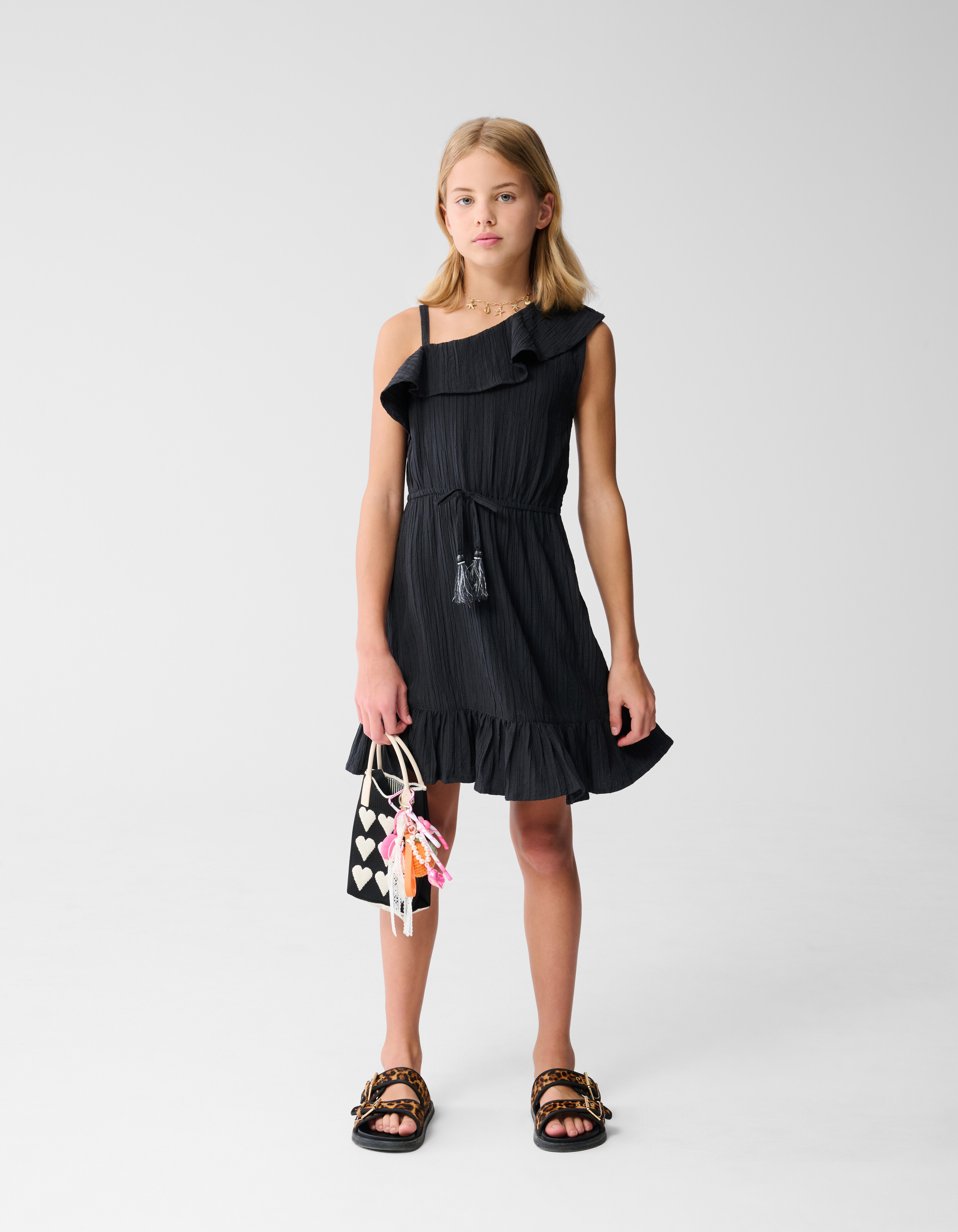 One Shoulder Jurk Donkergrijs SHOEBY GIRLS