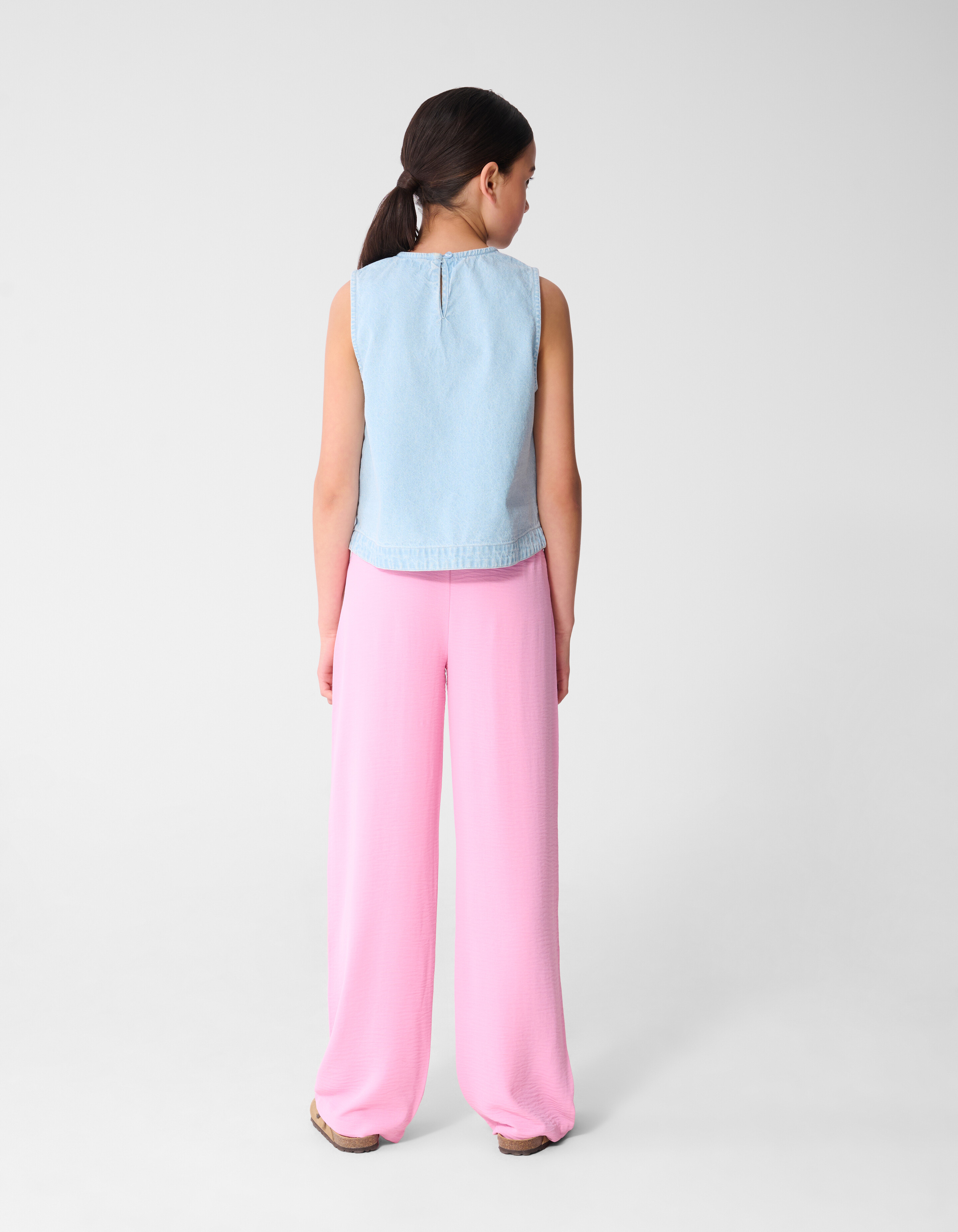 Piping Wide Leg Fit Broek Lichtroze SHOEBY GIRLS