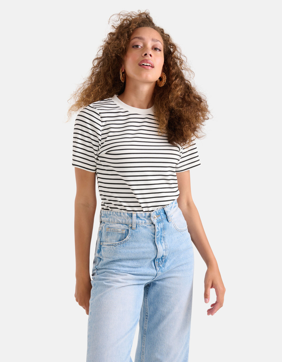Gestreepte T-shirt Zwart/Wit SHOEBY WOMEN