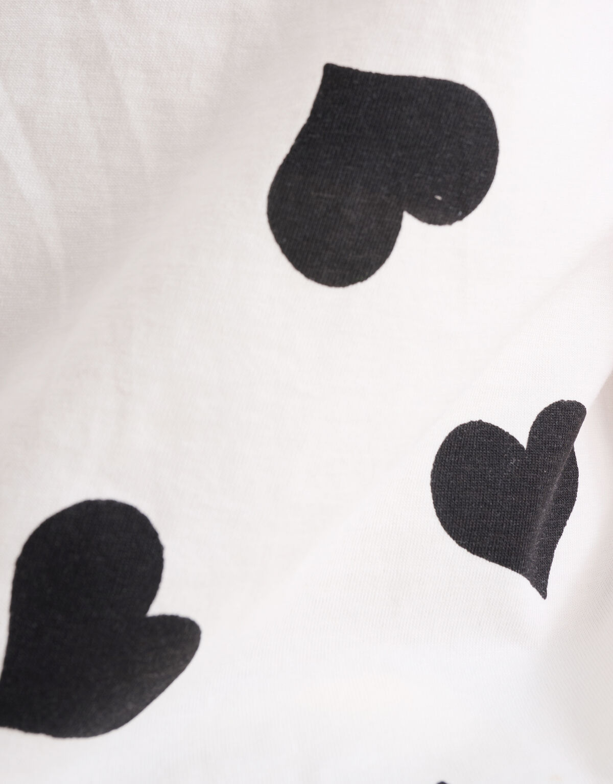Oversized Hartjes Print T-shirt Wit SHOEBY GIRLS