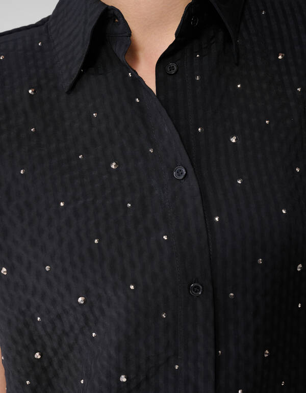 Strass Stripe Blouse Zwart SHOEBY WOMEN
