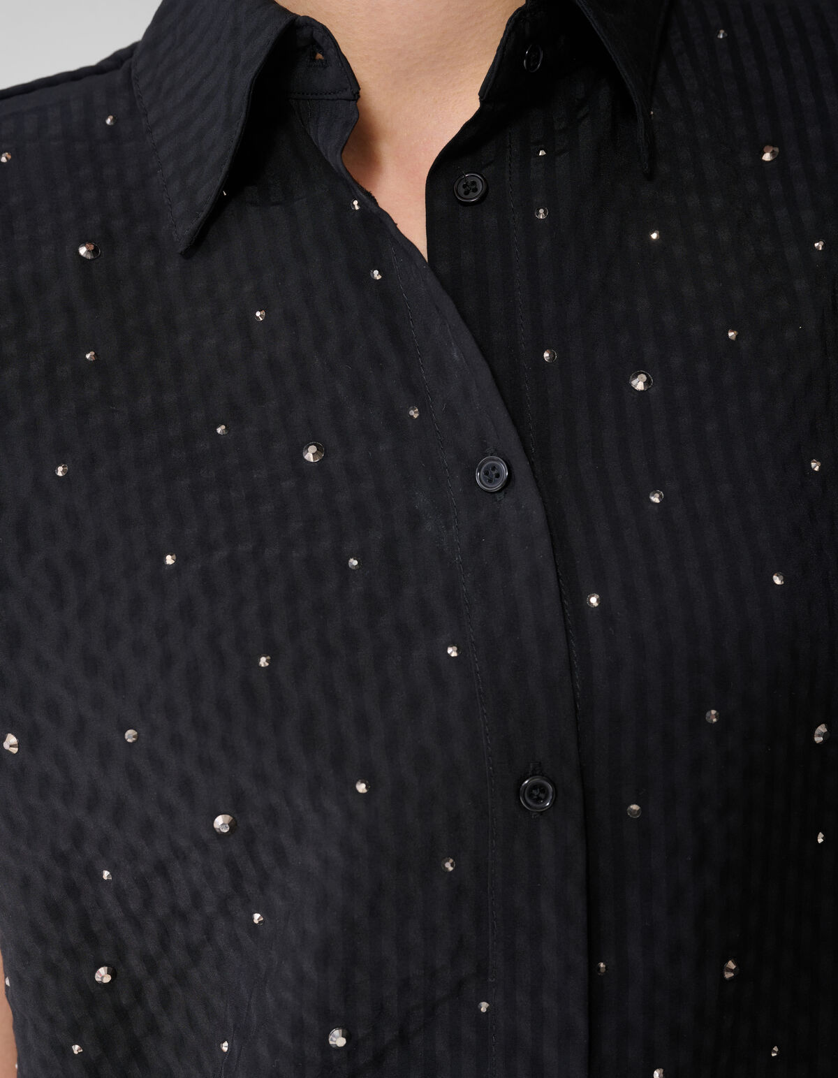Strass Stripe Blouse Zwart SHOEBY WOMEN