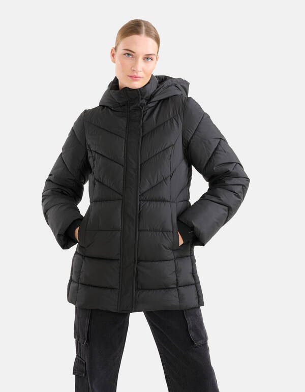 Diagonale Puffer Jas Zwart SHOEBY WOMEN