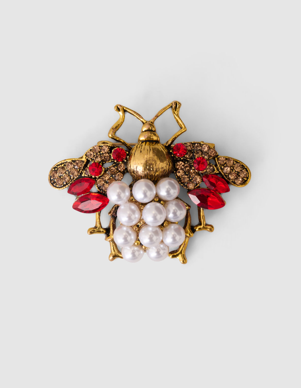 Parel Fly Broche Rood/Goud SHOEBY ACCESSOIRES