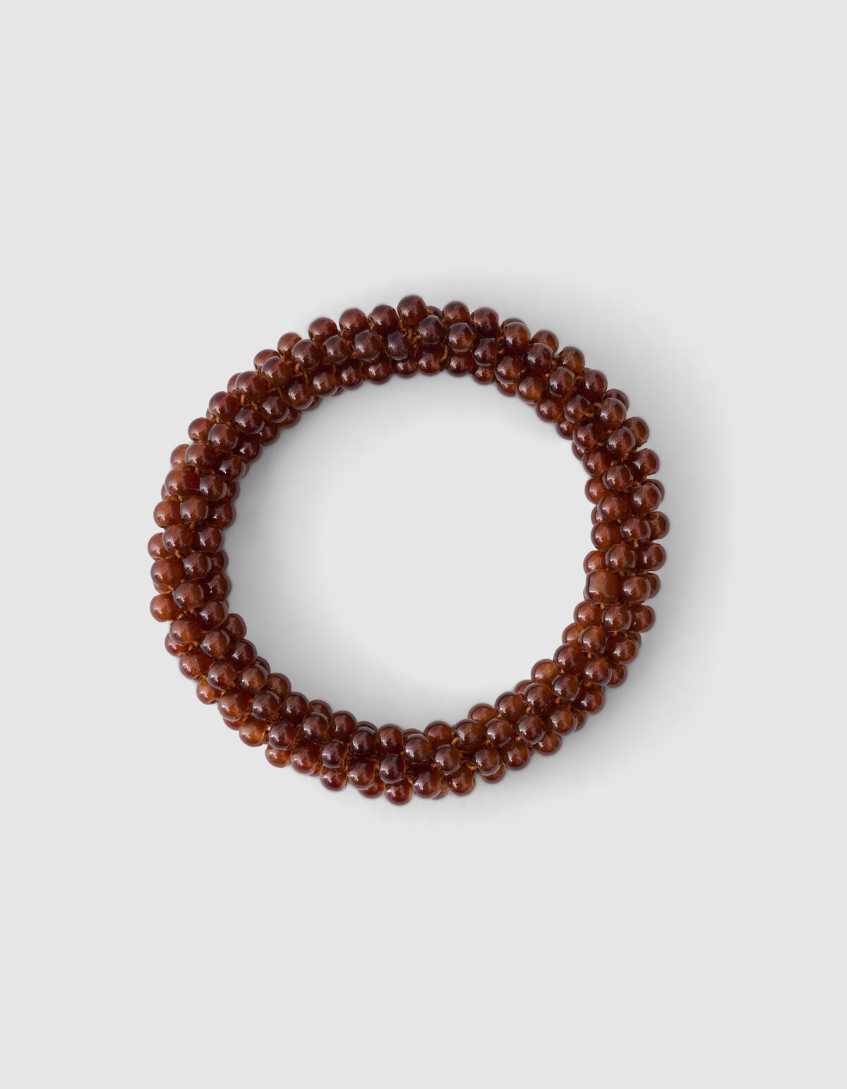 Beaded Haarelastiek Donkerbruin SHOEBY ACCESSOIRES