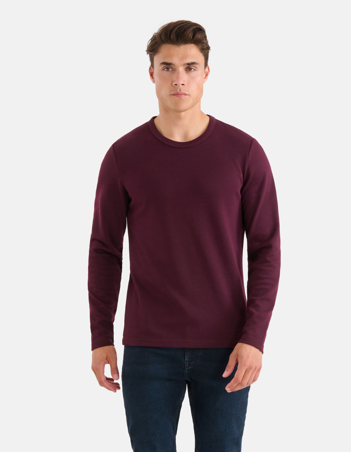 Structuur T-shirt Bordeaux SHOEBY MEN