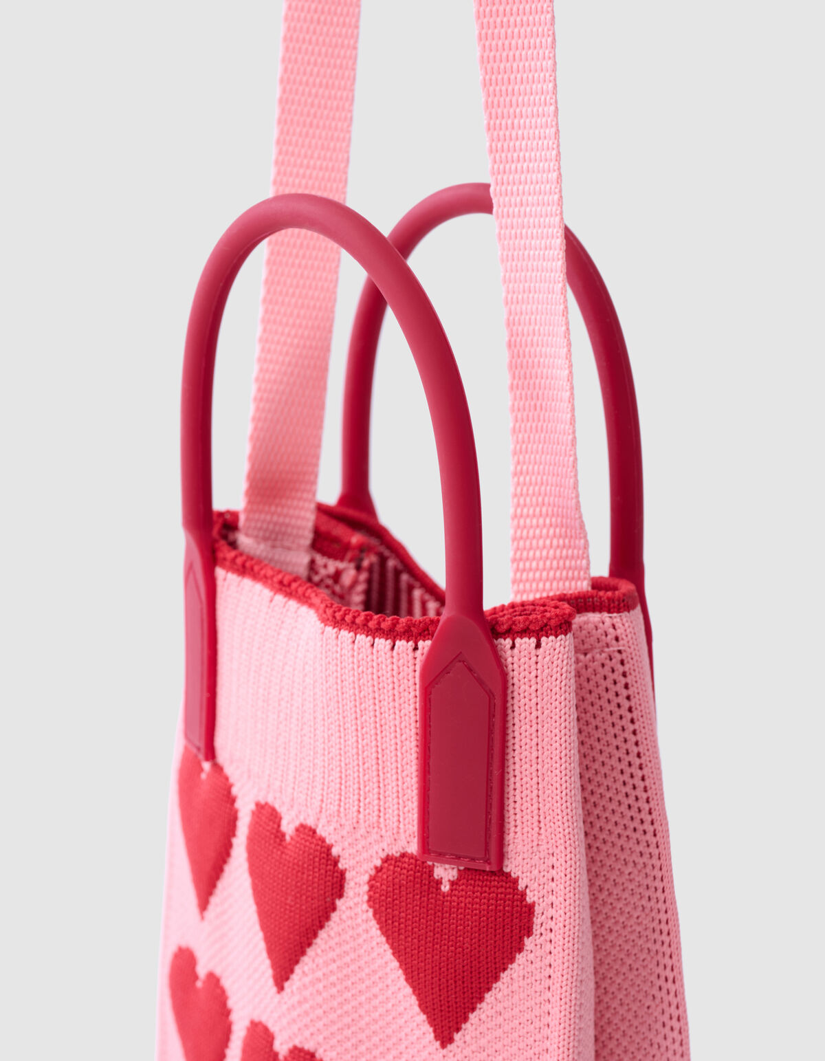 Knitted Heart Tas Roze SHOEBY ACCESSOIRES