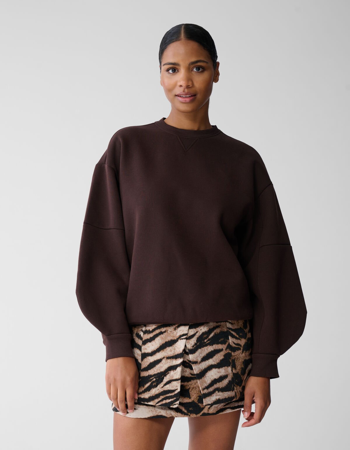 Big Sleeve Sweater Donkerbruin SHOEBY WOMEN