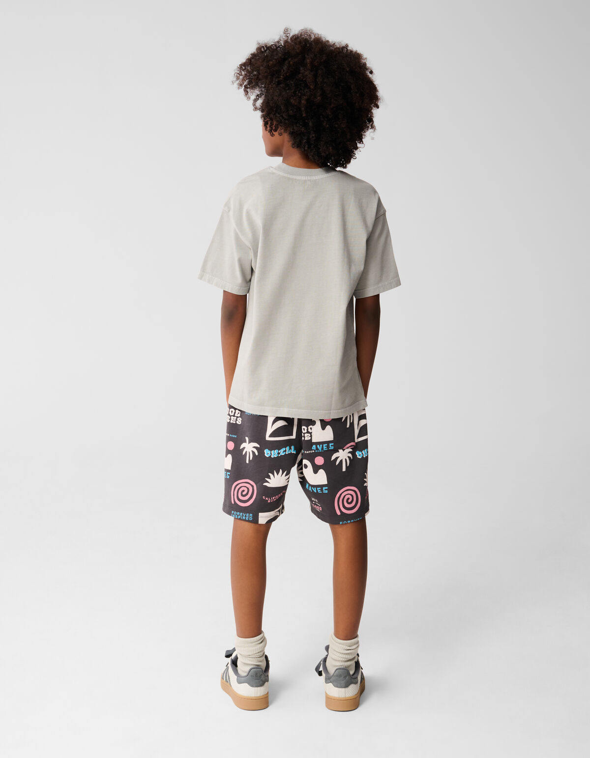 Washed Logo T-shirt Donkergrijs SHOEBY BOYS