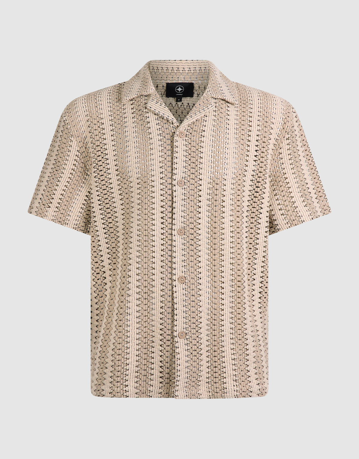 Stripe Crochet Overshirt Zand SHOEBY MEN