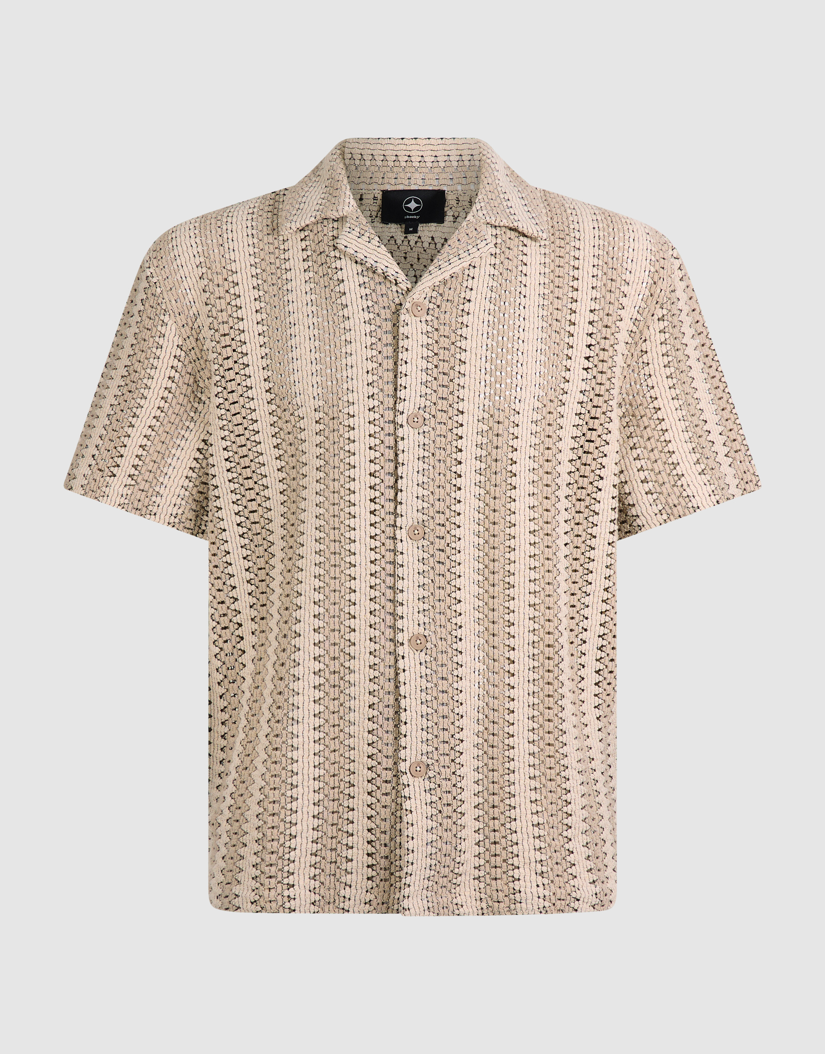 Stripe Crochet Overshirt Zand SHOEBY MEN