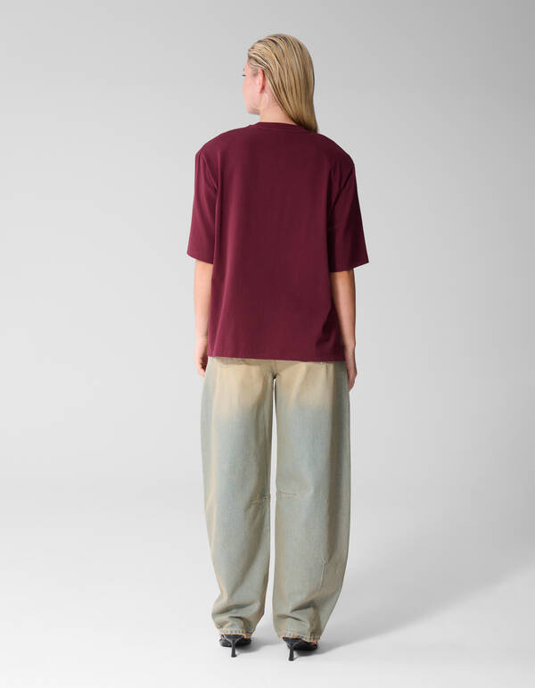 Split T-shirt Donkerrood SHOEBY WOMEN