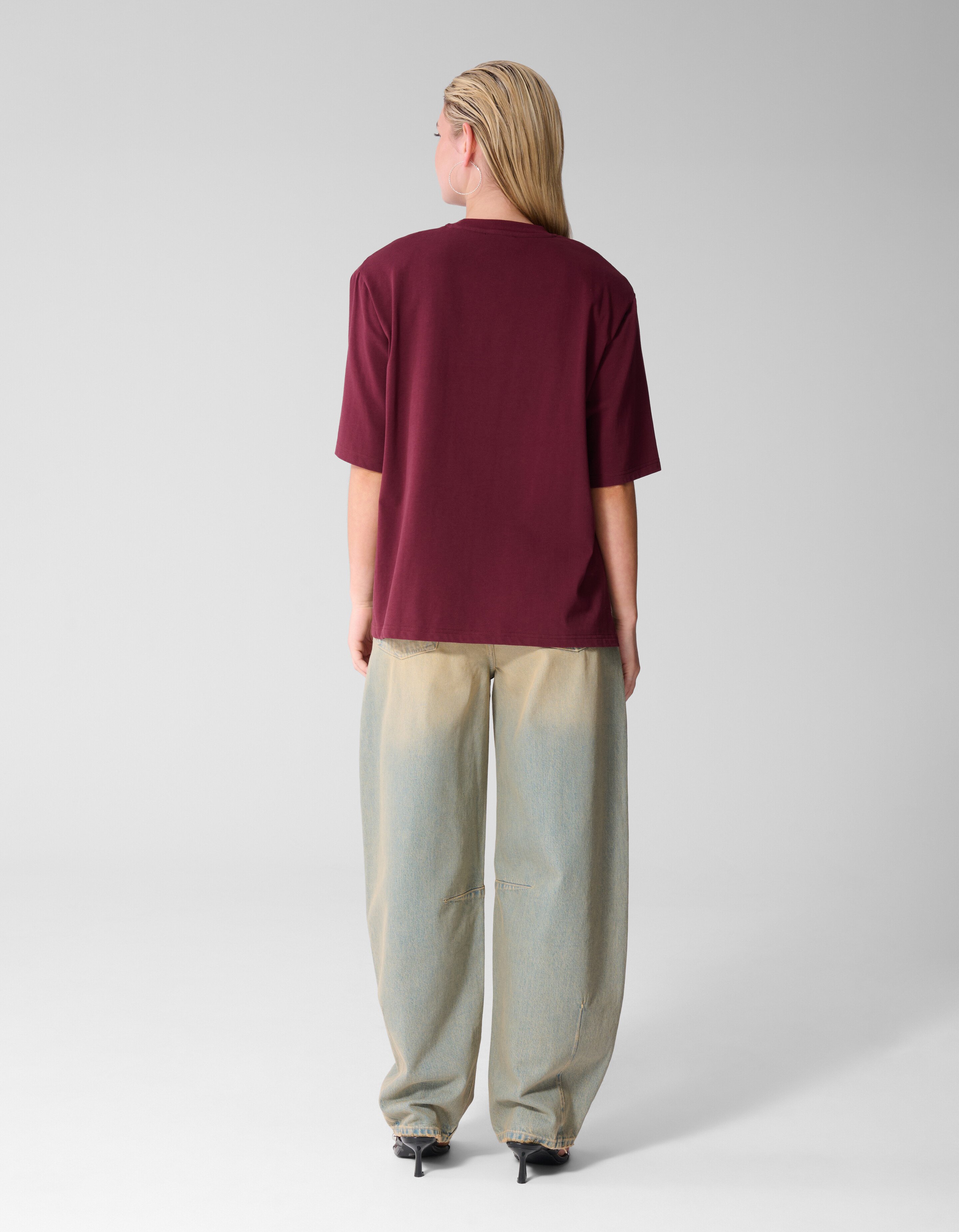 Split T-shirt Donkerrood SHOEBY WOMEN