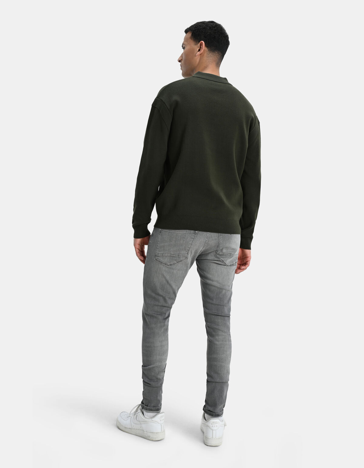 Gebreide Polo Donkergroen SHOEBY MEN