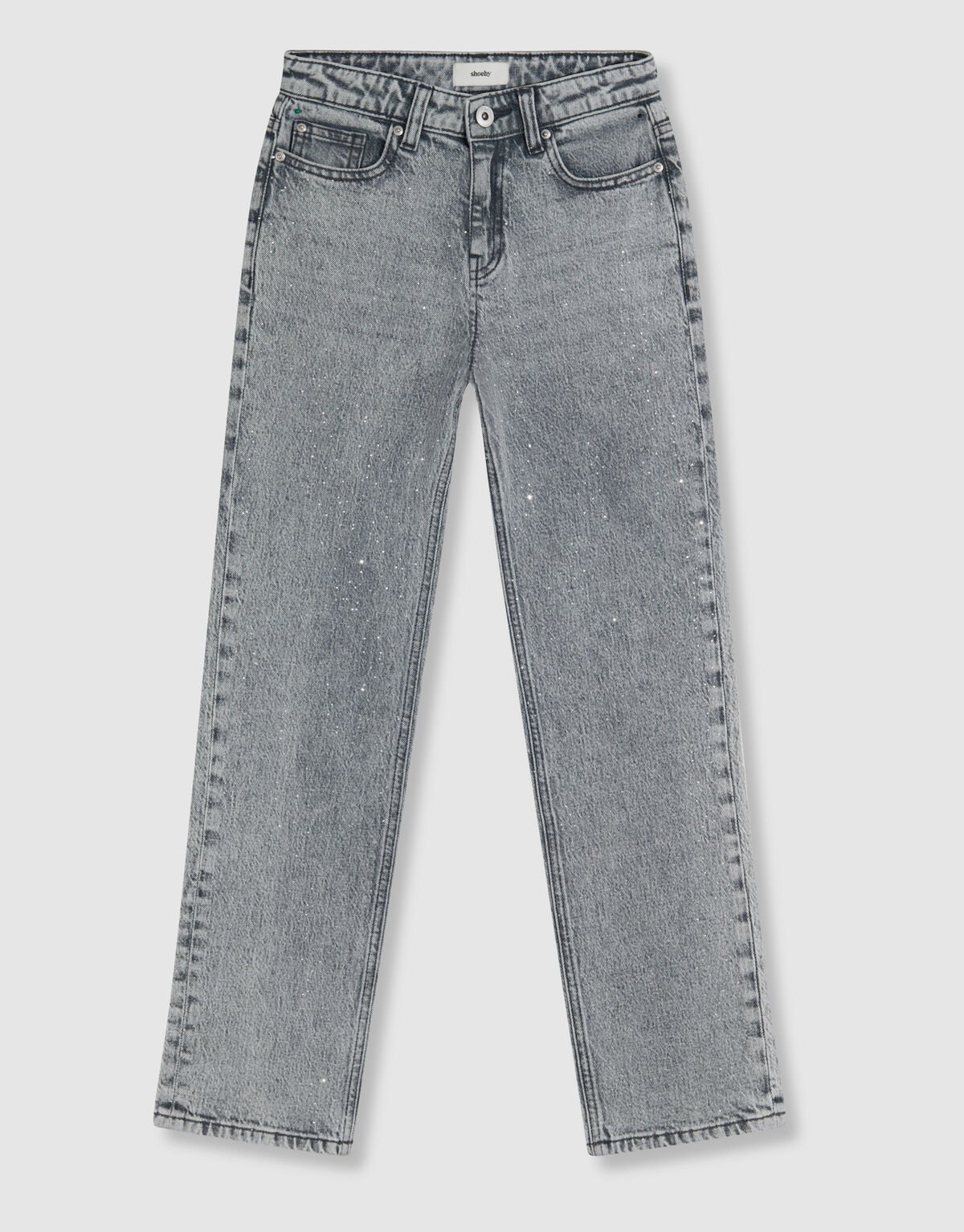 Strass Straight Fit Jeans Lichtgrijs SHOEBY GIRLS