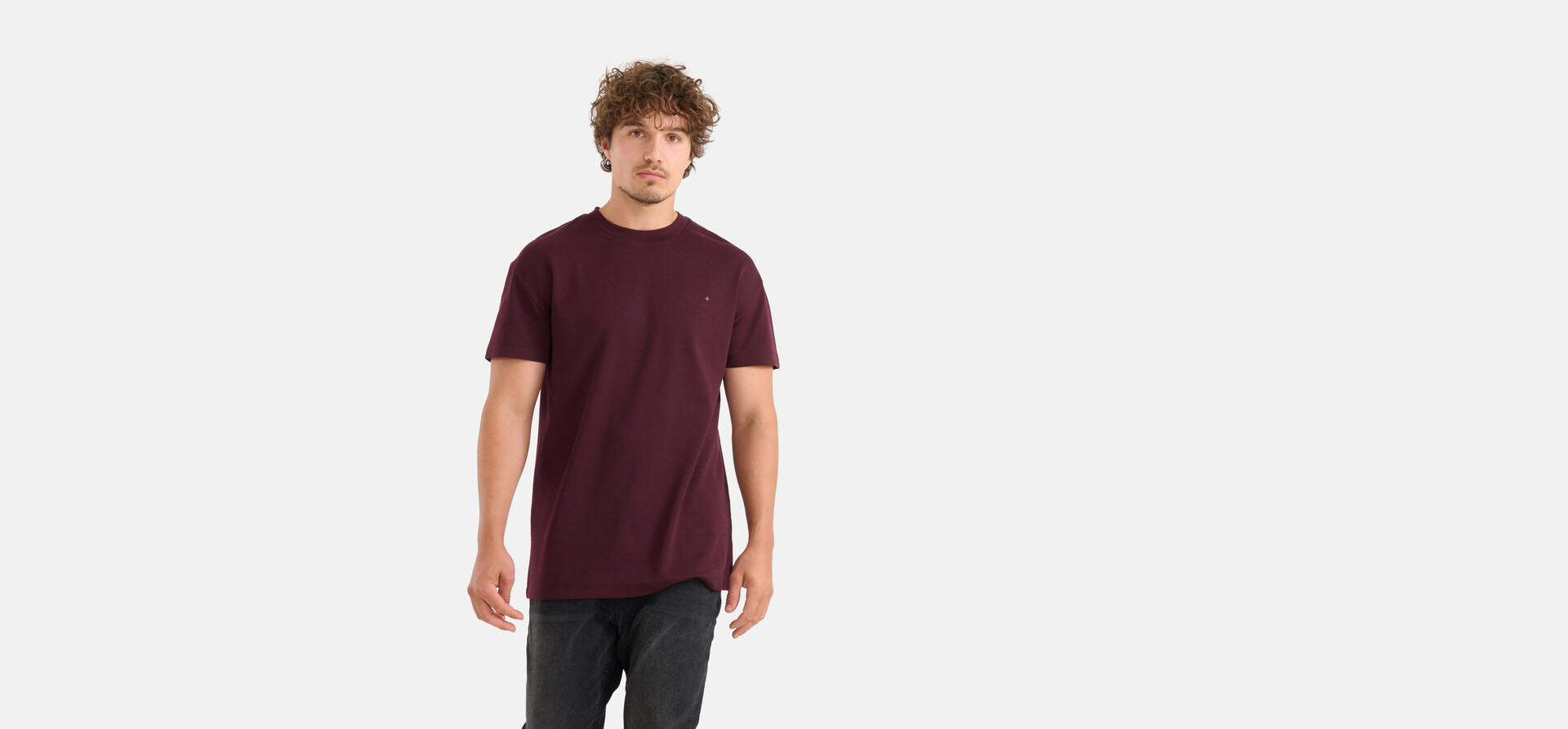 Relaxed Fit T-shirt Bordeaux SHOEBY MEN