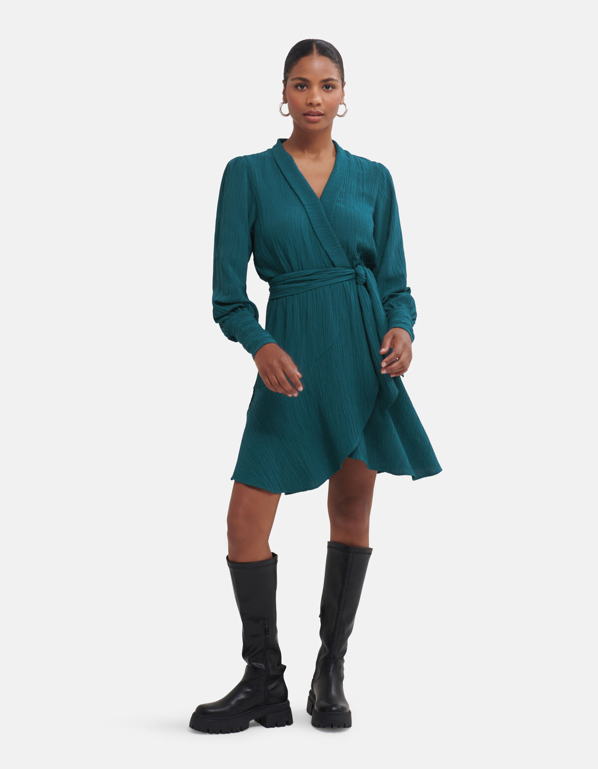 Crinkle Jurk Blauw SHOEBY WOMEN