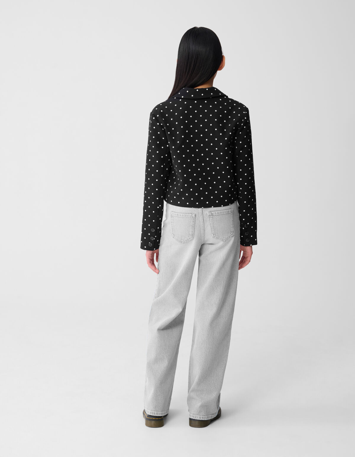 Strass Wide Leg Fit Jeans Lichtgrijs SHOEBY GIRLS