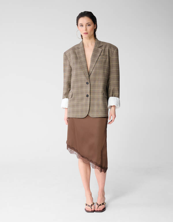 Asymmetrische Kanten Rok Bruin SHOEBY WOMEN