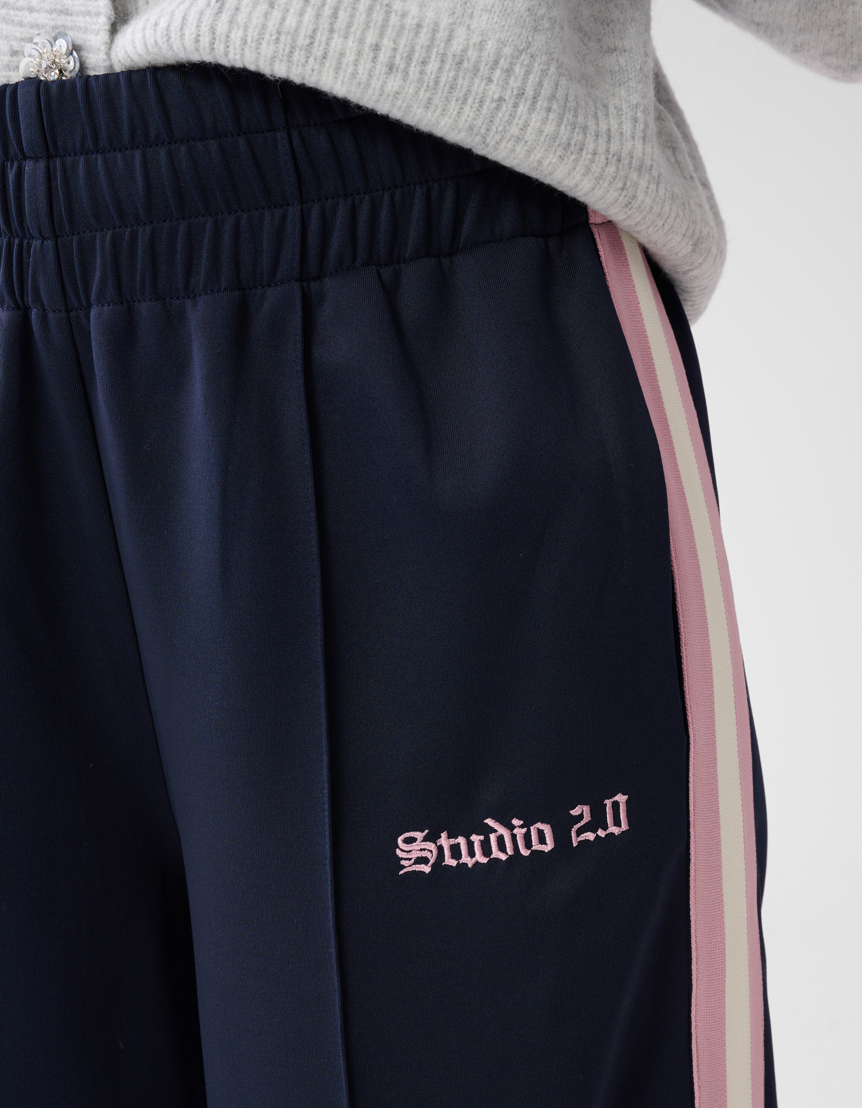 Sporty Wide Leg Broek Donkerblauw SHOEBY WOMEN