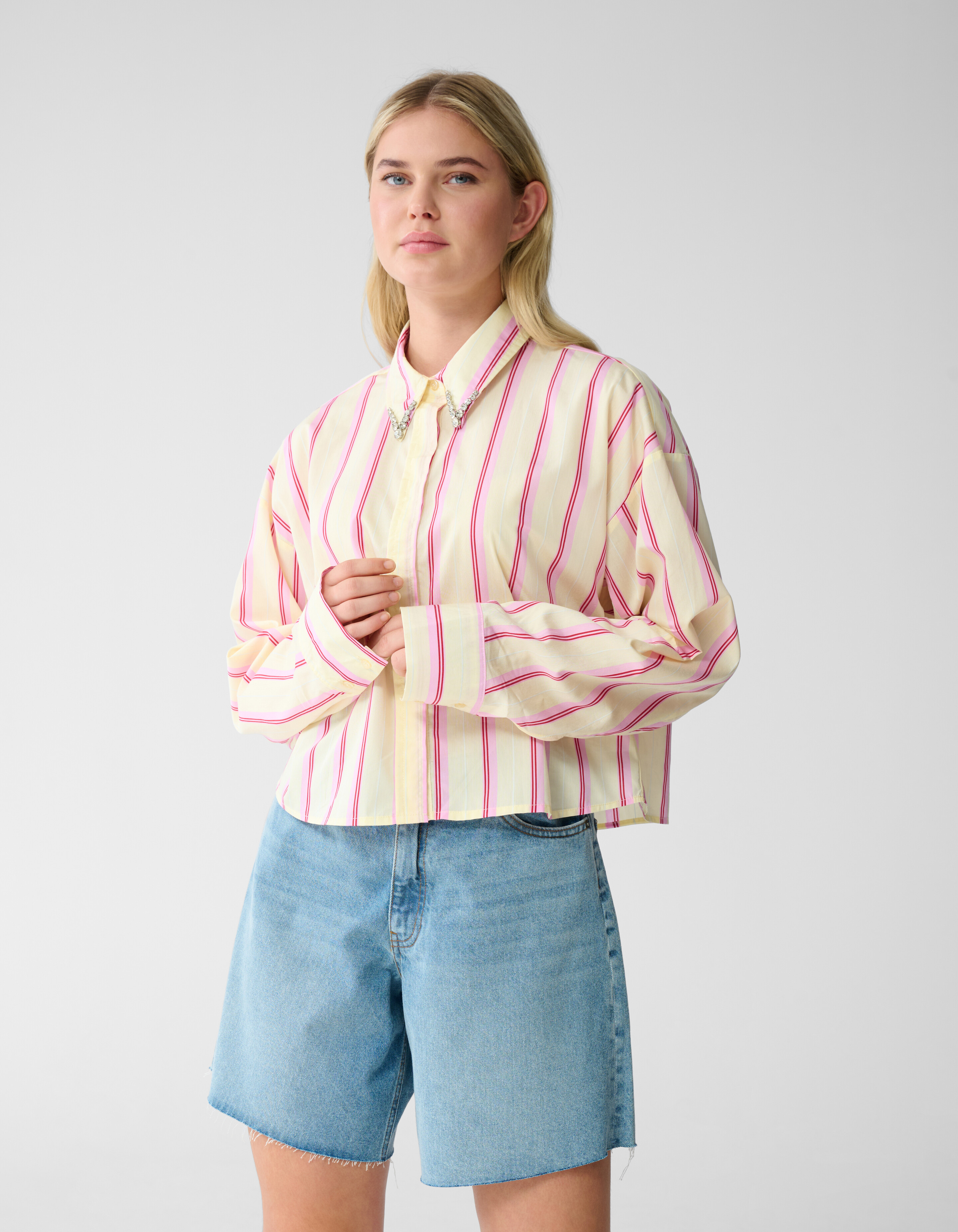 Stripe Blouse Lichtgeel SHOEBY WOMEN