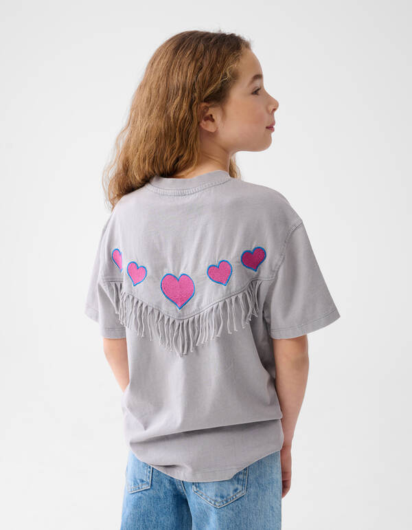 Heart T-shirt Lichtgrijs SHOEBY GIRLS