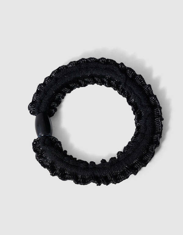 Small Ruffle Haarelastiek Zwart SHOEBY ACCESSOIRES