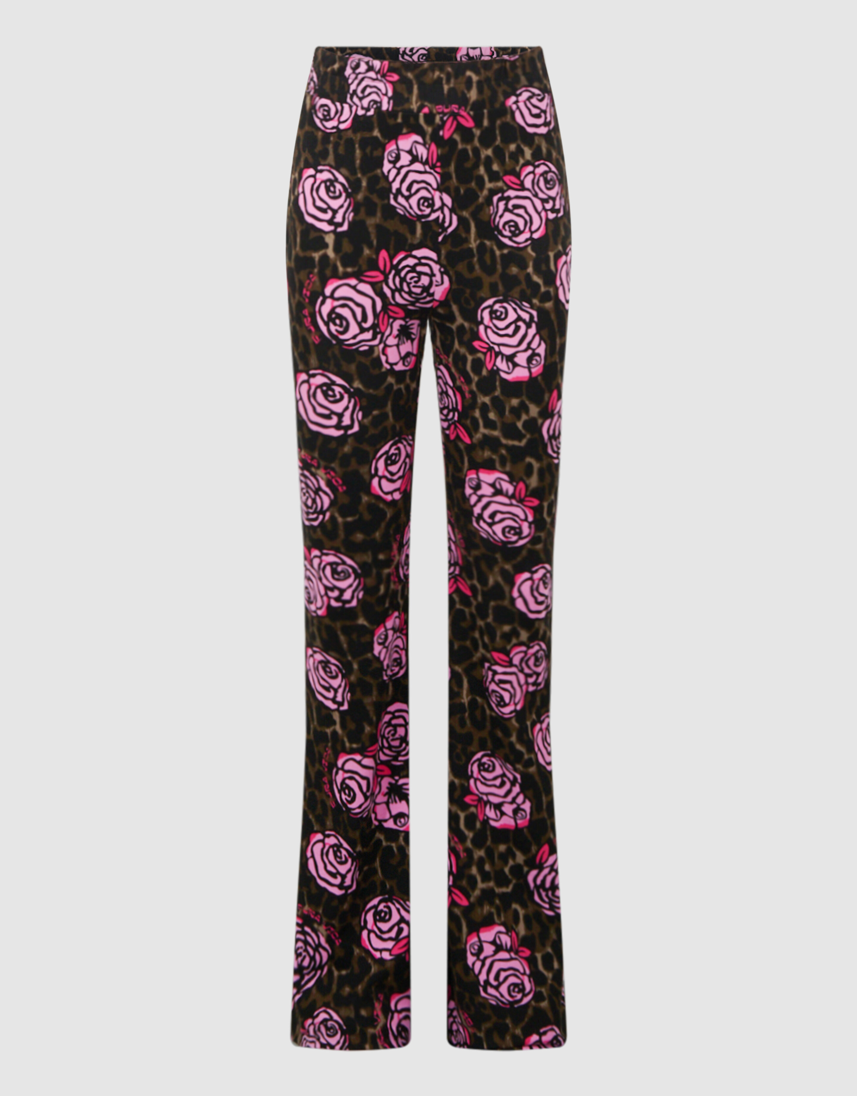Rose Printed Flared Broek Bruin SHOEBY GIRLS