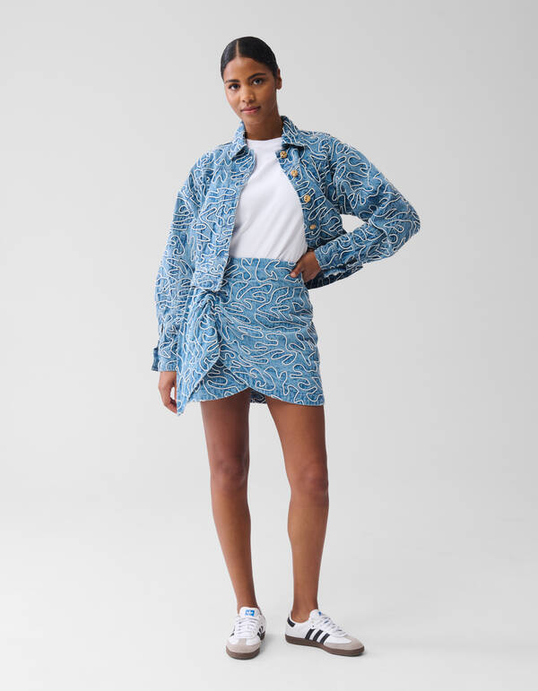 Embroidery Cord Rok Denim SHOEBY WOMEN