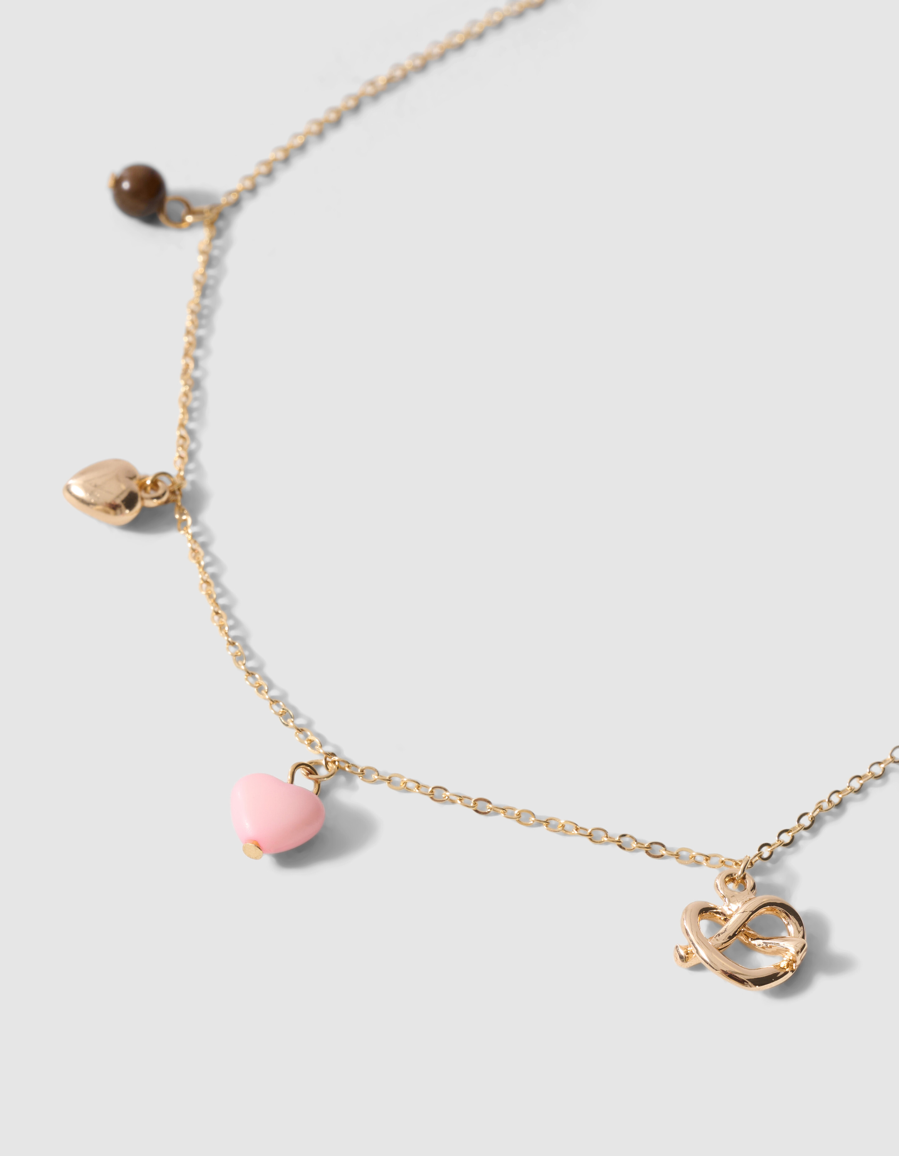 Pretzel Charm Ketting Goud SHOEBY ACCESSOIRES