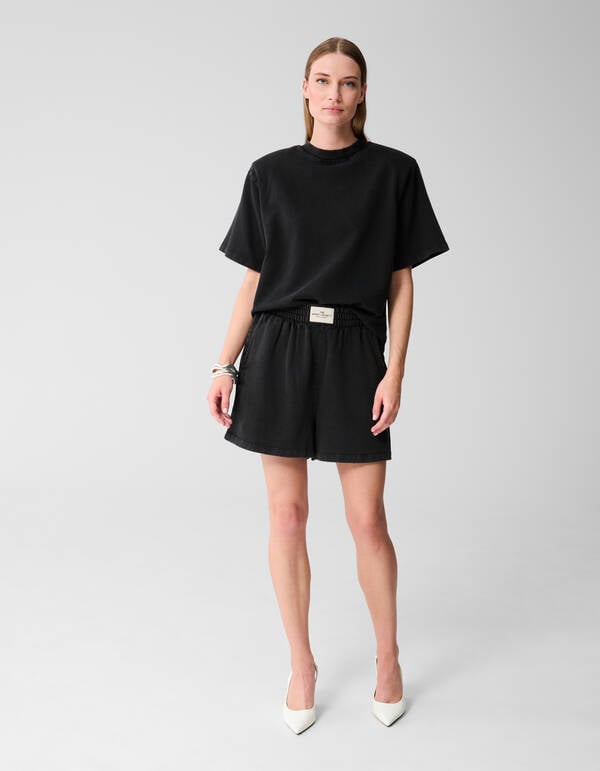 Washed Sweat Short Donkergrijs SHOEBY WOMEN