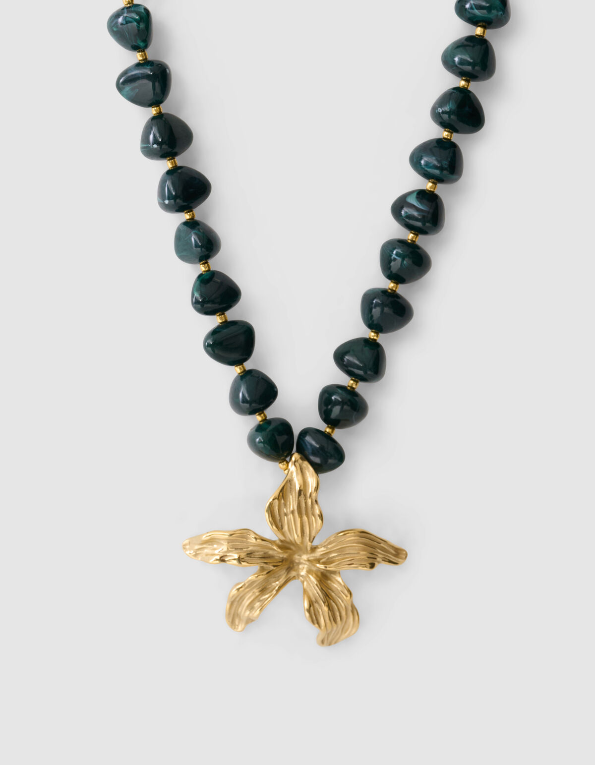 Flower Ketting Donkergroen SHOEBY ACCESSOIRES