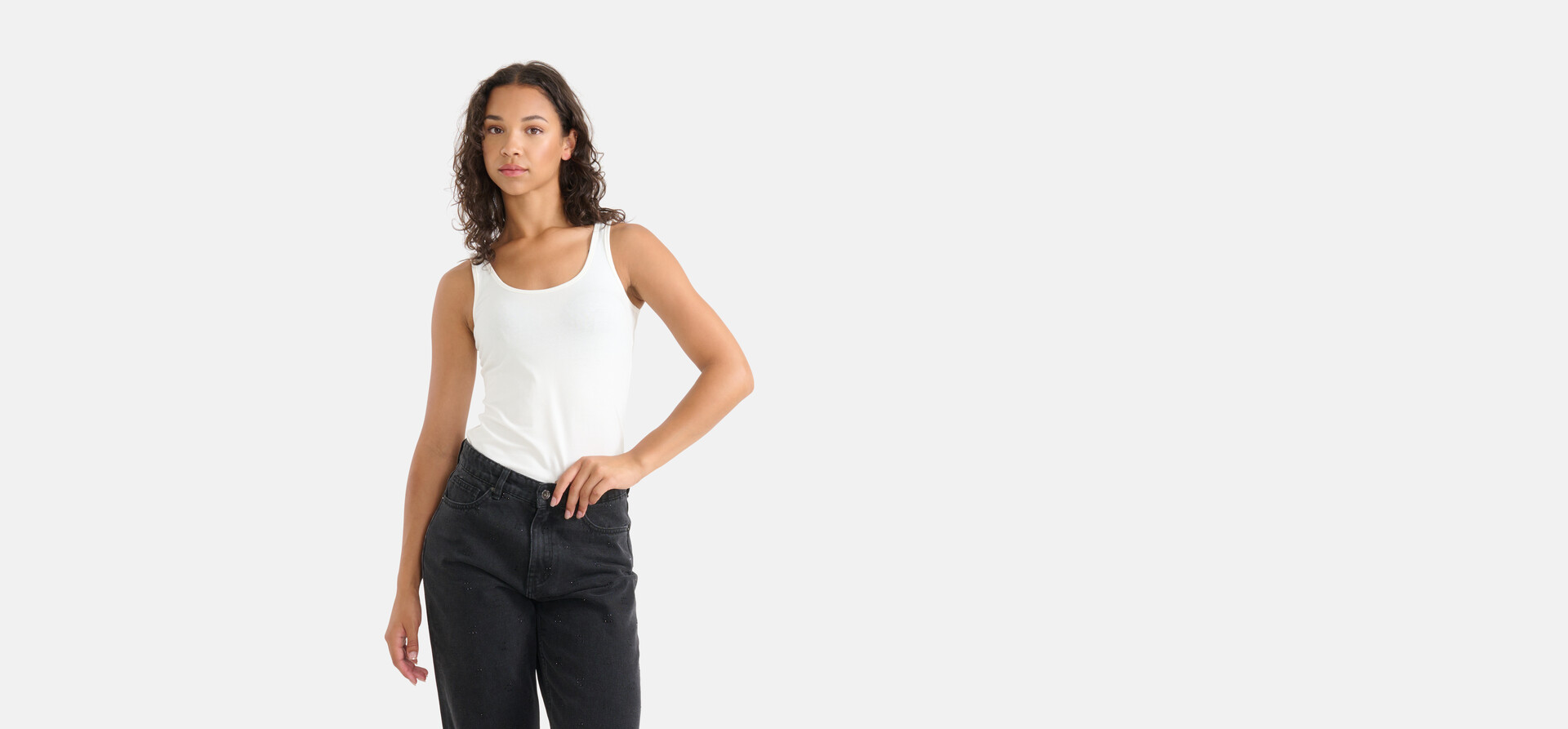 Basis Tanktop Gebroken Wit Eksept