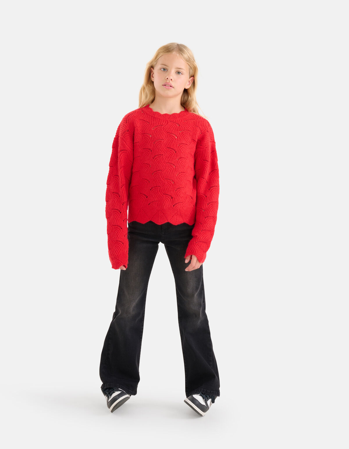 Opengewerkte Trui Rood SHOEBY GIRLS