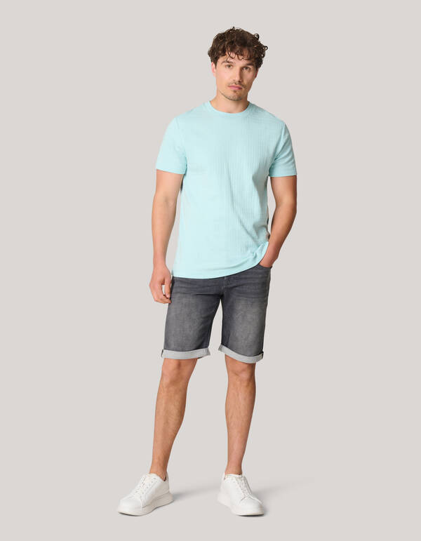 Jog Denim Short Donkergrijs Refill
