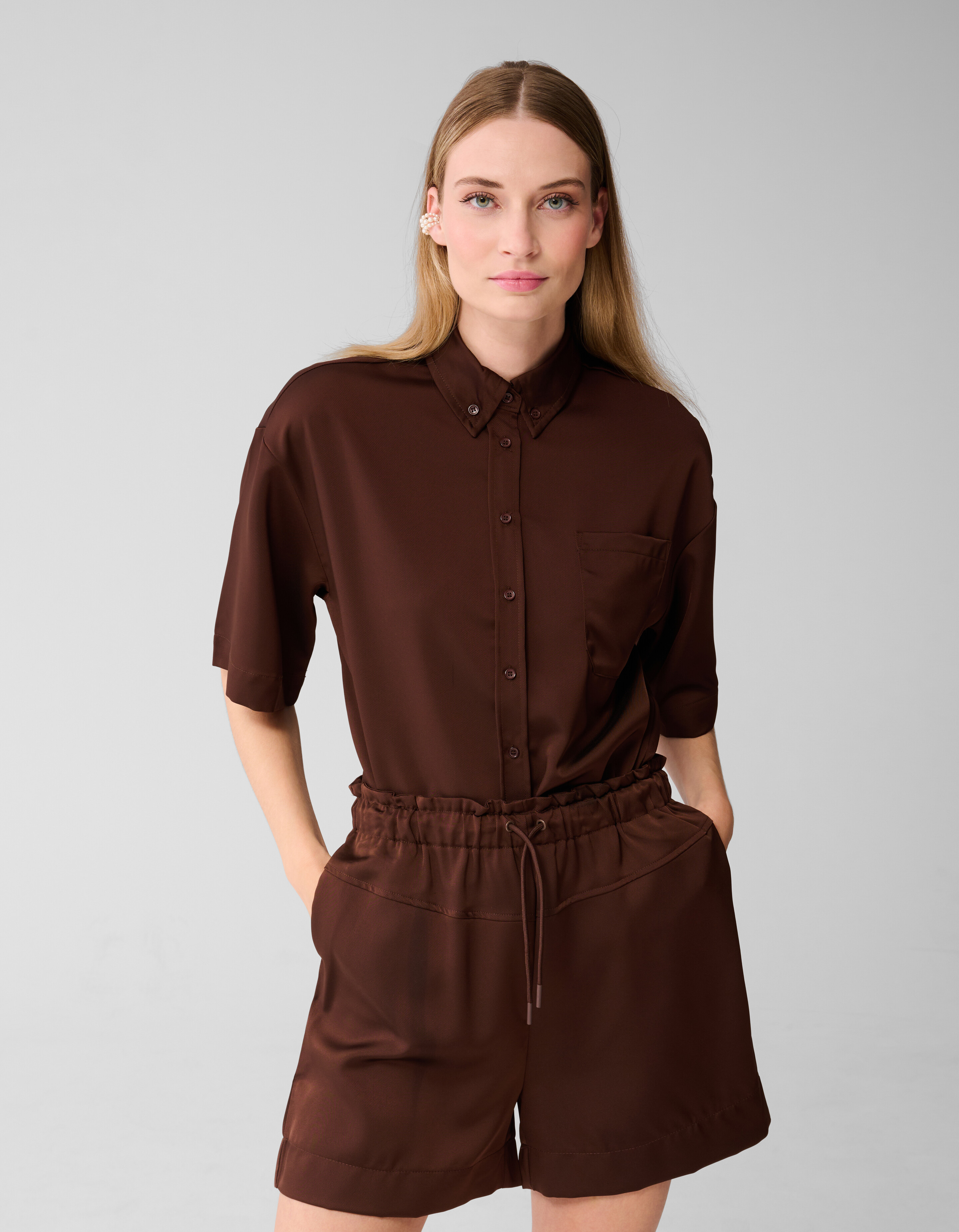 Oversized Blouse Donkerbruin SHOEBY WOMEN