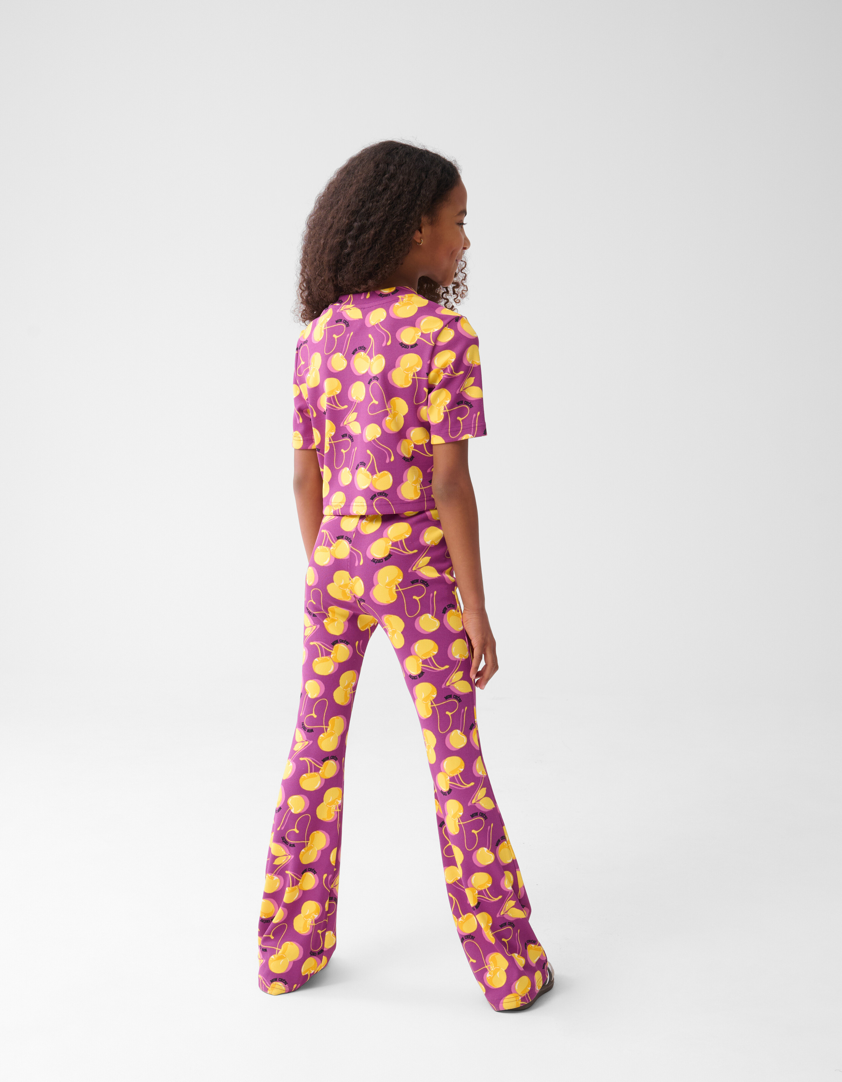 Printed Rib Flared Legging Donkerpaars SHOEBY GIRLS