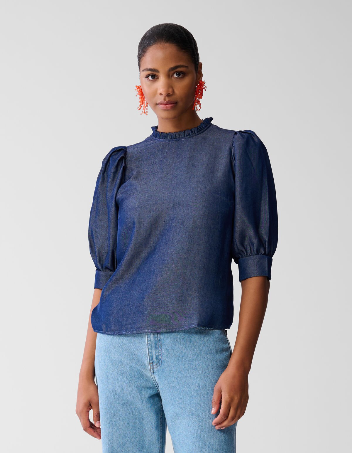 Tencel Top Donkerblauw SHOEBY WOMEN