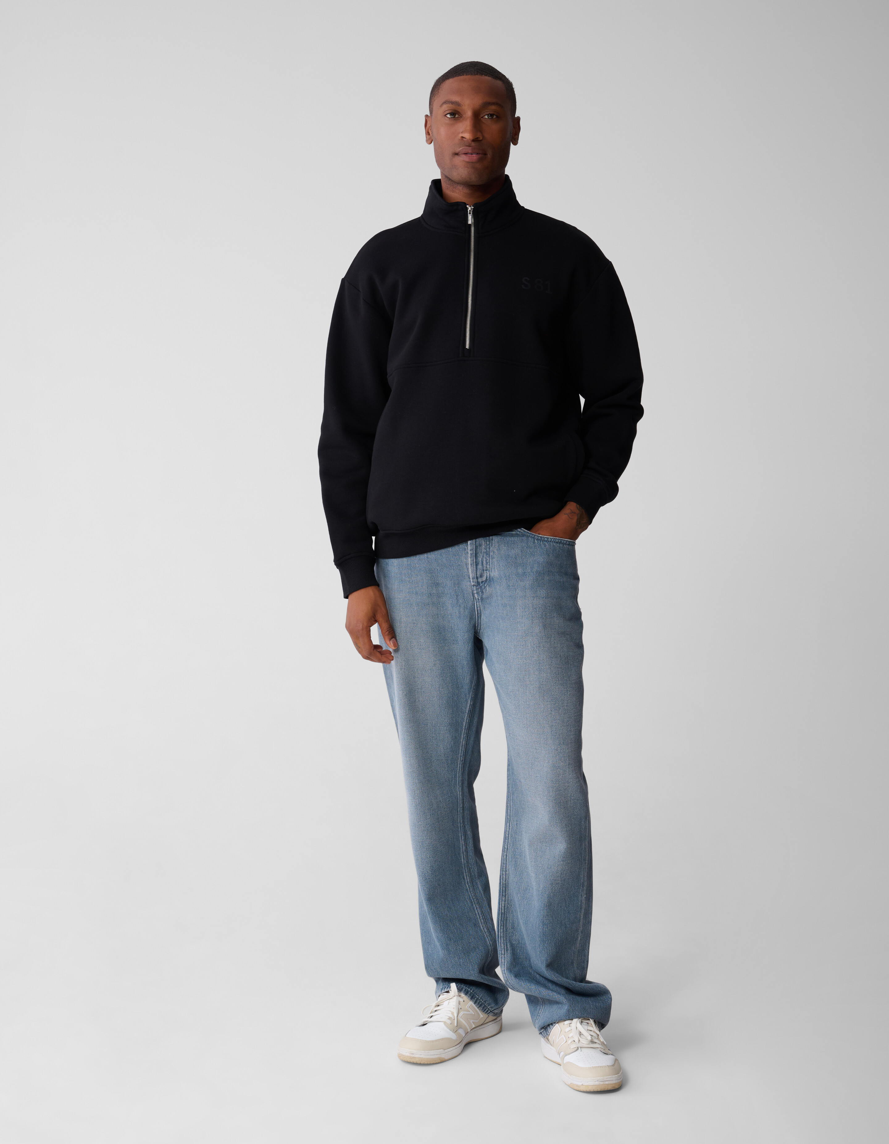 Half Zip Sweater Zwart SHOEBY MEN