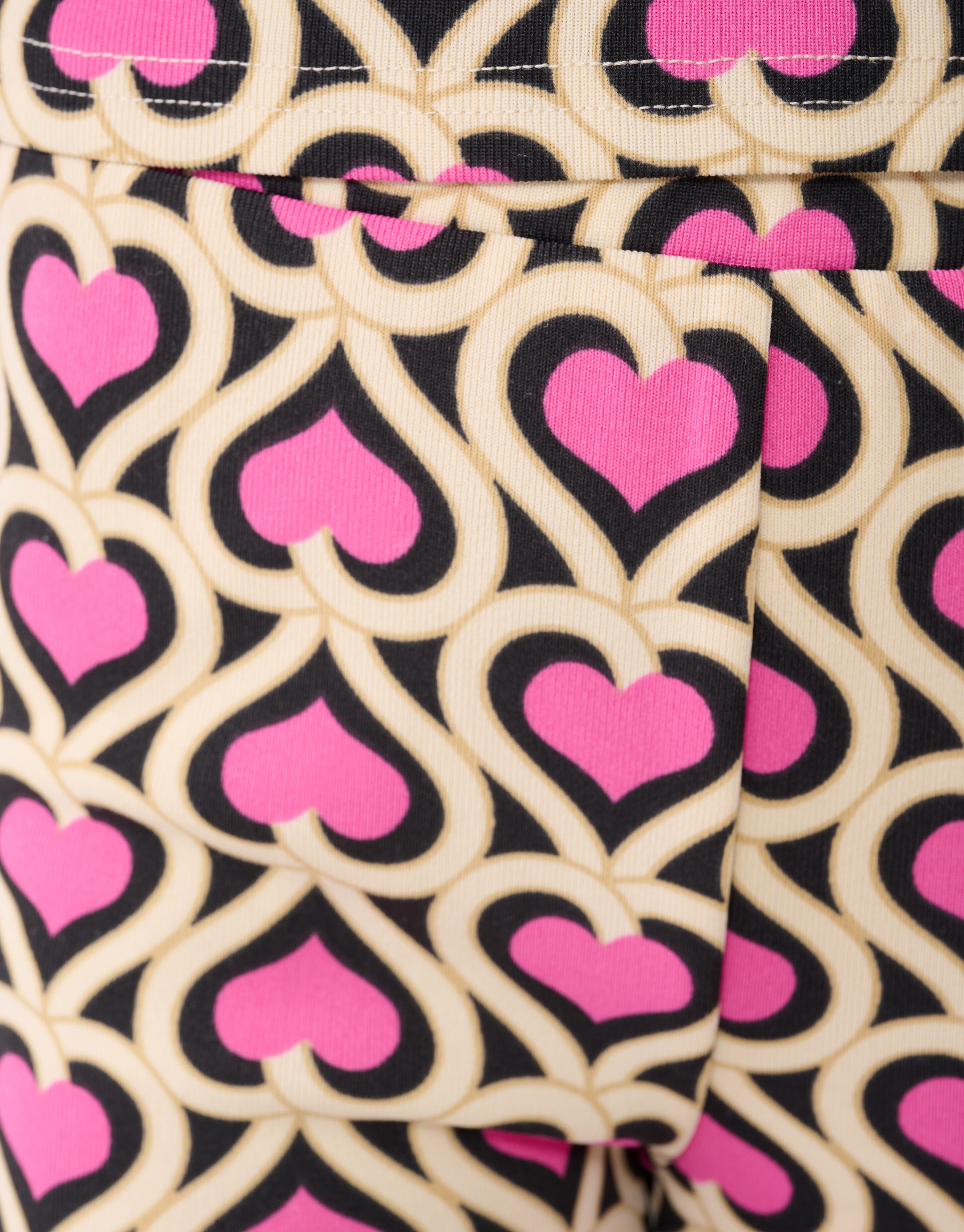 Heart Printed Rib Flared Legging Roze SHOEBY GIRLS