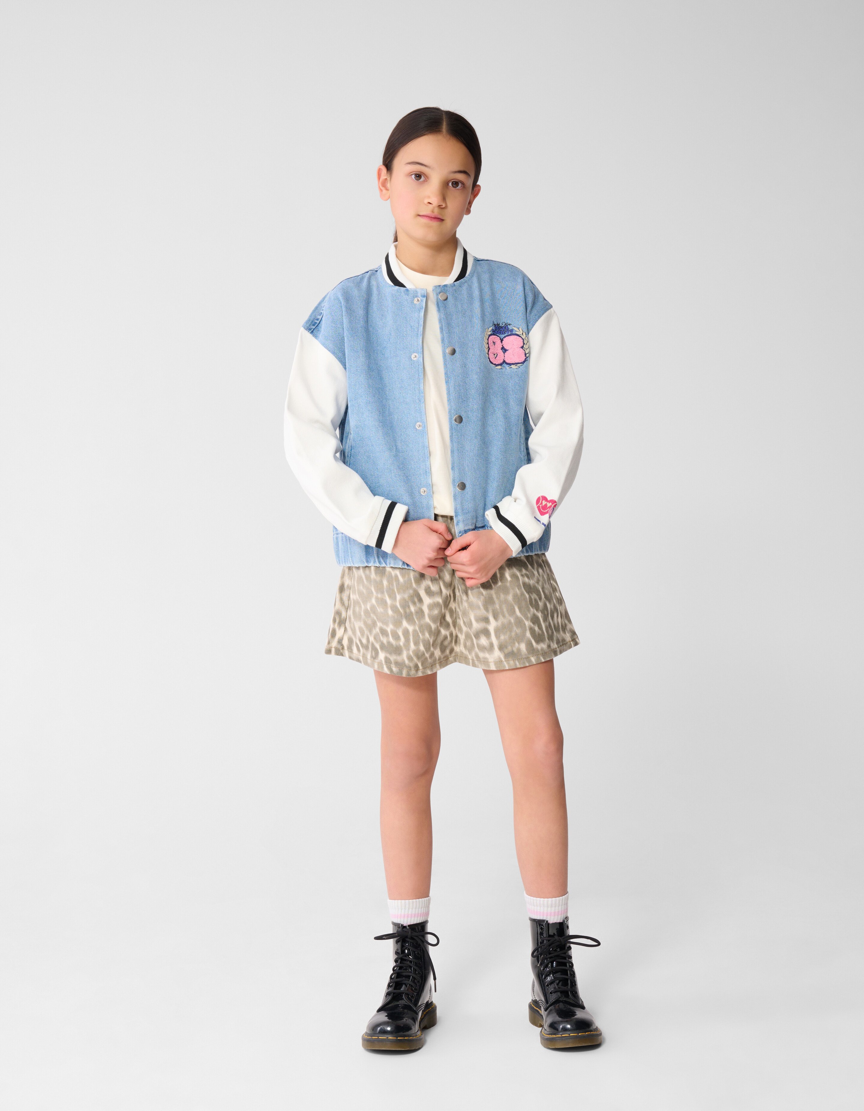 Varsity Denim Bomber Jack Blauw SHOEBY GIRLS