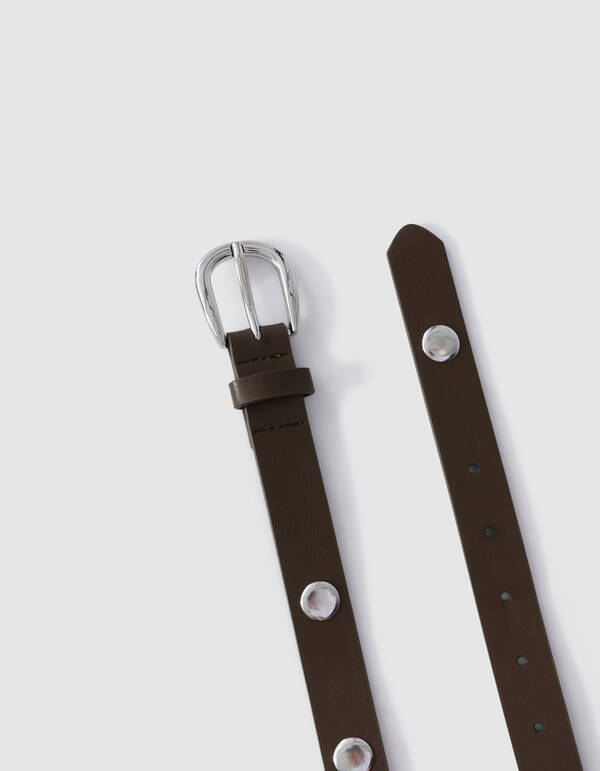 Studs Riem Donkerbruin SHOEBY ACCESSOIRES