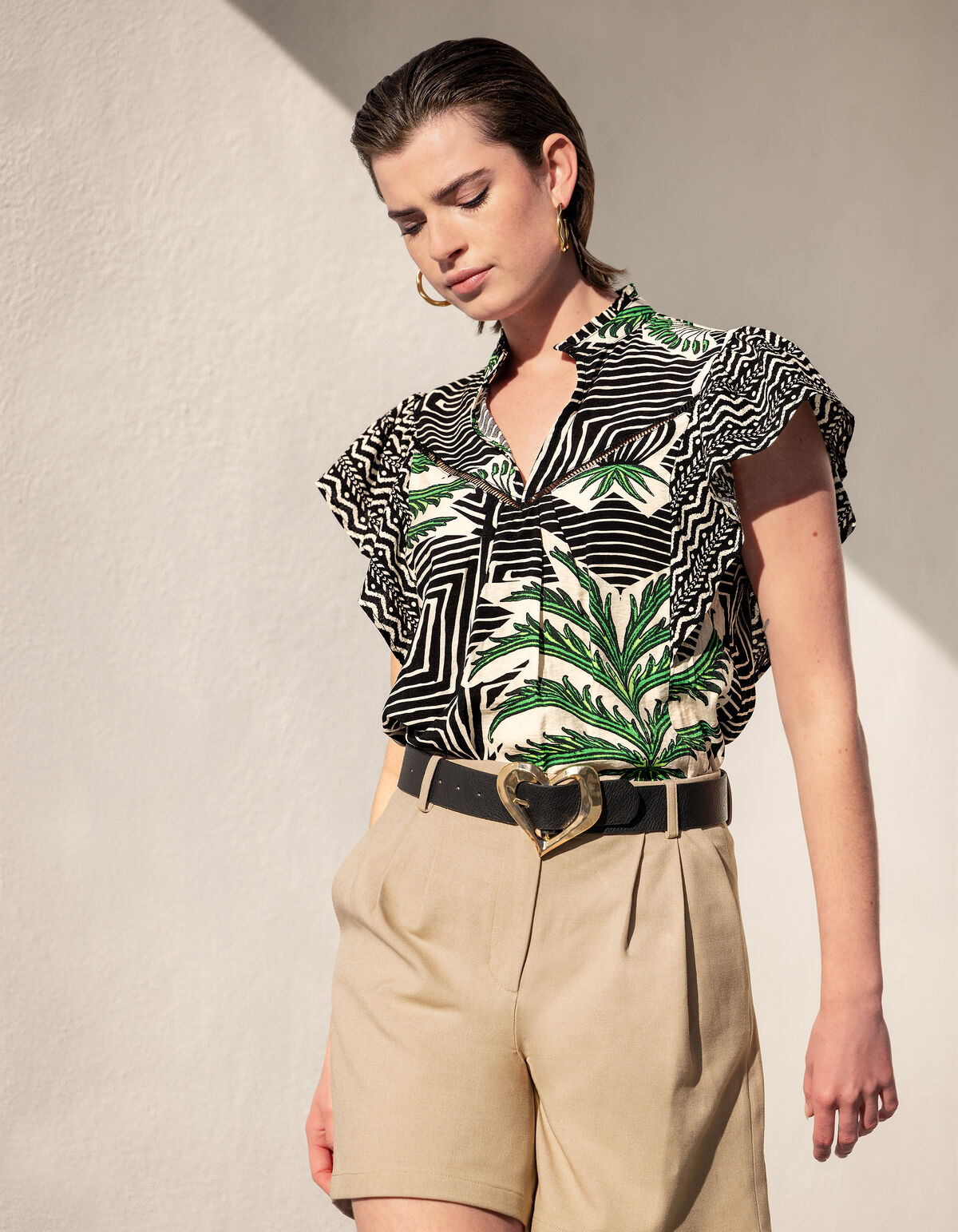 Print Blouse Zwart SHOEBY WOMEN