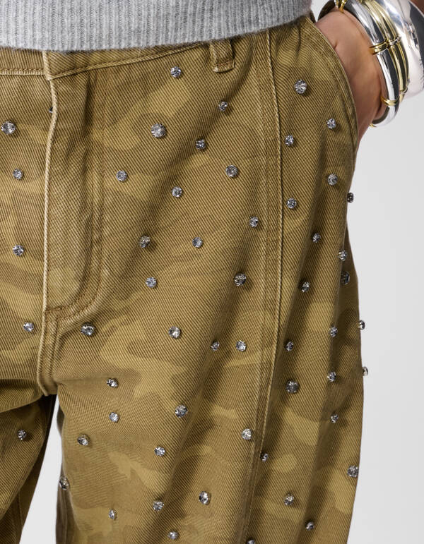 Camo Strass Jeans Bruin SHOEBY WOMEN