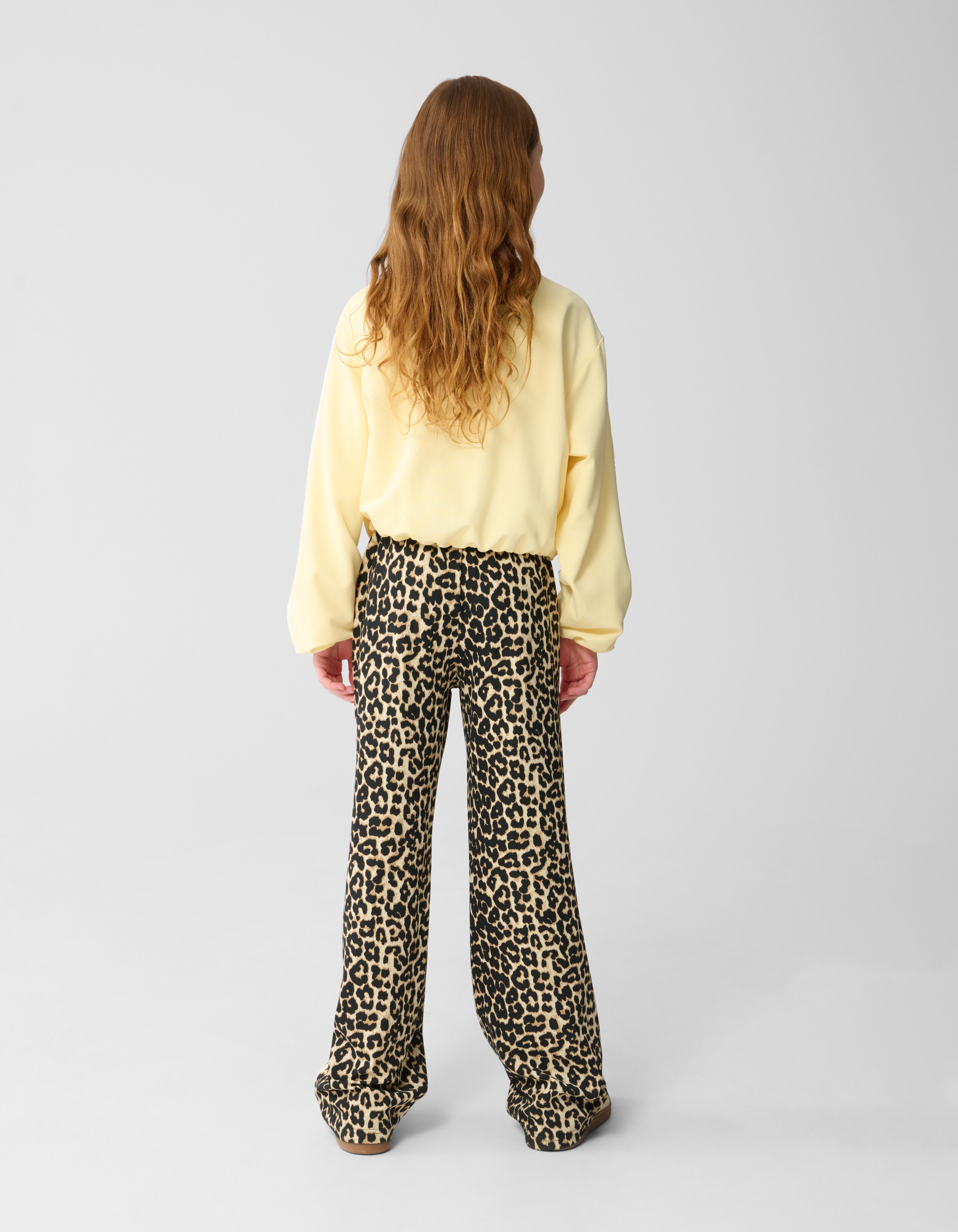 Leopard Wide Leg Fit Broek Bruin SHOEBY GIRLS