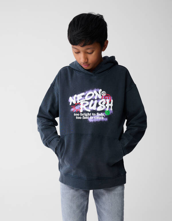 Neon Rush Artwork Hoodie Grijs SHOEBY BOYS