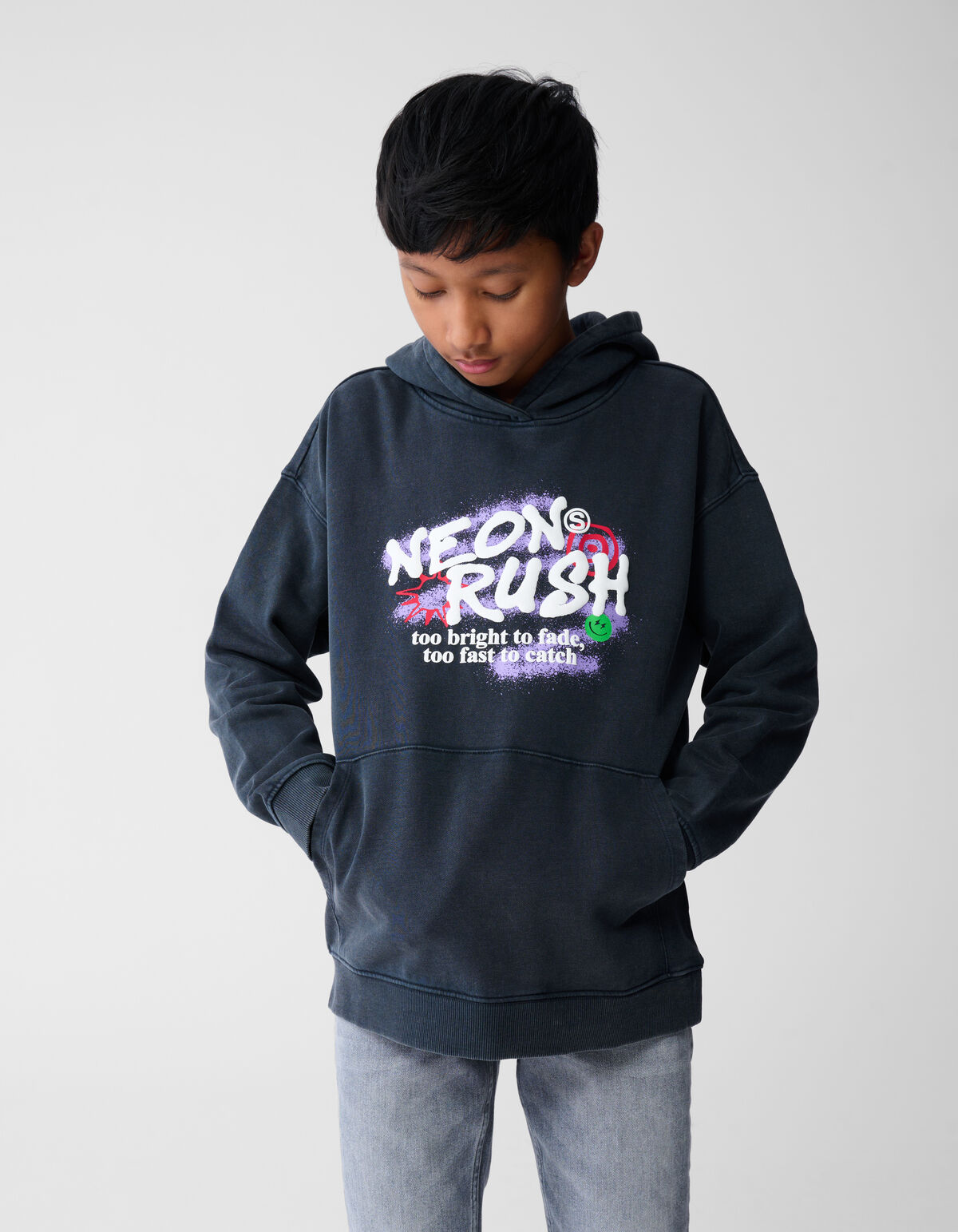 Neon Rush Artwork Hoodie Grijs SHOEBY BOYS