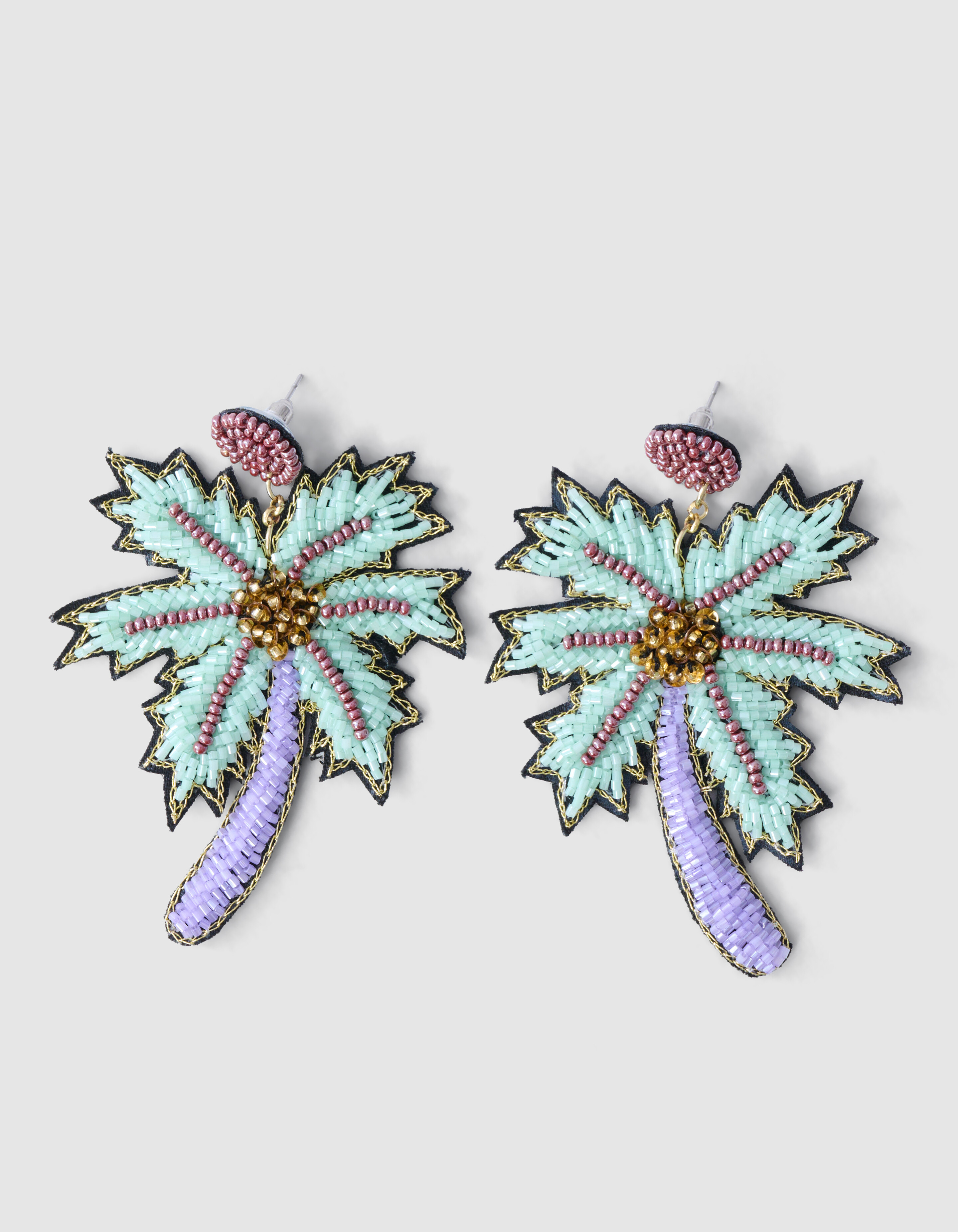Beaded Palmboom Oorbellen Lichtpaars SHOEBY ACCESSOIRES