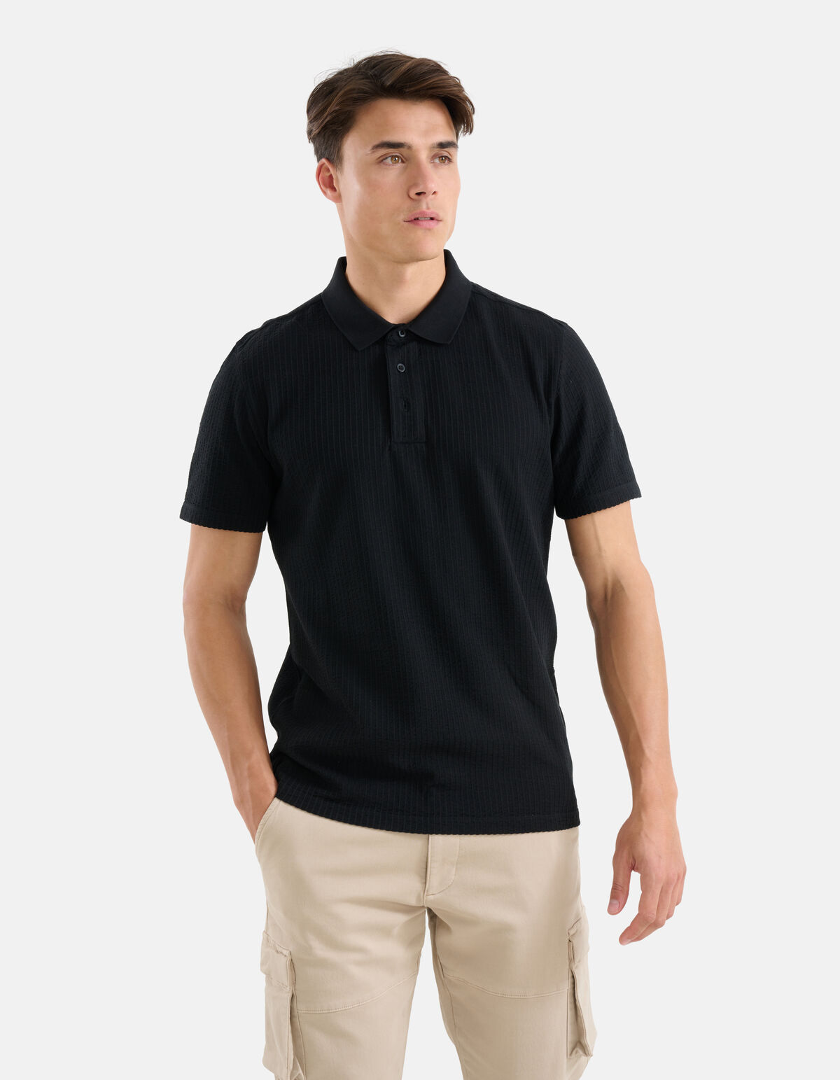 Structuur Polo Zwart SHOEBY MEN